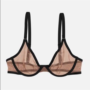 CUUP 34D The Plunge Bra in Mesh/Taupe LIMITED EDITION SOLD OUT